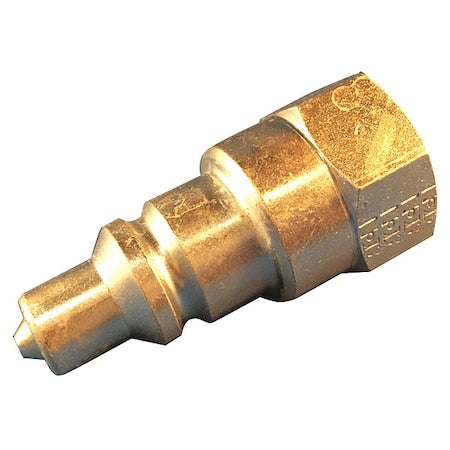 Hydraulic Quick Connect Hose Coupling, Steel Body, Push-to-Connect Lock, 3/8"-18 Thread Size