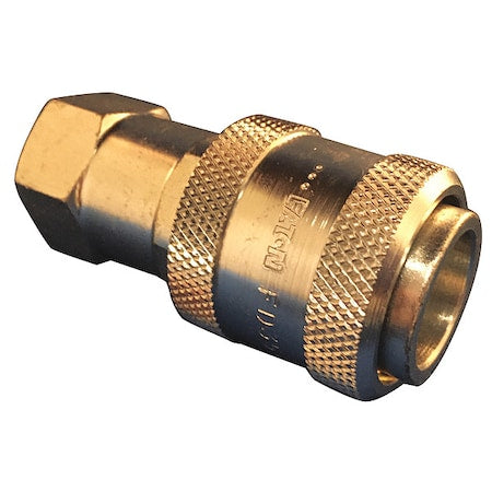 Hydraulic Quick Connect Hose Coupling, Steel Body, Push-to-Connect Lock, 3/8"-18 Thread Size
