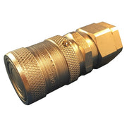 Hydraulic Quick Connect Hose Coupling, Steel Body, Push-to-Connect Lock, 3/8"-18 Thread Size