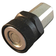 Hydraulic Quick Connect Hose Coupling, Steel Body, Push-to-Connect Lock, 3/8"-18 Thread Size