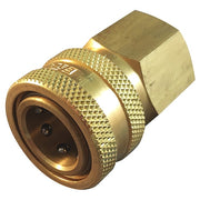 Hydraulic Quick Connect Hose Coupling, Brass Body, Push-to-Connect Lock, 1/8"-27 Thread Size