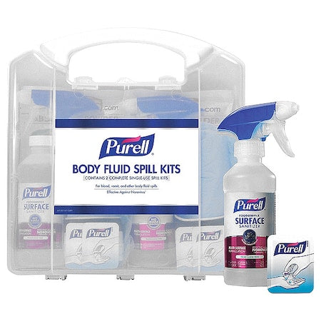 Spill Kit, 2 L Volume Absorbed Per Kit, Clear, Bag