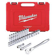 1/2" Drive Socket Set Metric 28 Pieces 10 mm to 24 mm , Chrome