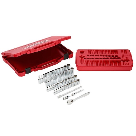 1/4" Drive 50pc Ratchet & Socket Set - SAE & Metric