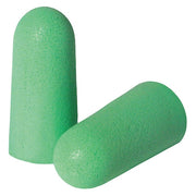 Disposable Foam Ear Plugs, Bullet Shape, 33 dB, Green, 200 PK