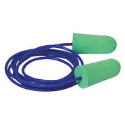 Disposable Foam Ear Plugs, Bullet Shape, 33 dB, Green, 100 PK