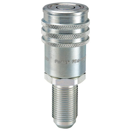 Hydraulic Quick Connect Hose Coupling, Steel Body, Push-to-Connect Lock, 1-5/16"-12 Thread Size