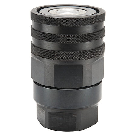 Hydraulic Quick Connect Hose Coupling, Steel Body, Thread-to-Connect Lock, 1-5/16"-12 Thread Size