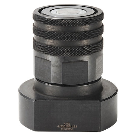 Hydraulic Quick Connect Hose Coupling, Steel Body, Thread-to-Connect Lock, 9/16"-18 Thread Size