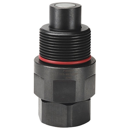 Hydraulic Quick Connect Hose Coupling, Steel Body, Thread-to-Connect Lock, 1/2"-14 Thread Size