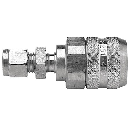Hydraulic Quick Connect Hose Coupling, 316 Stainless Steel Body, Push-to-Connect Lock, FS Series