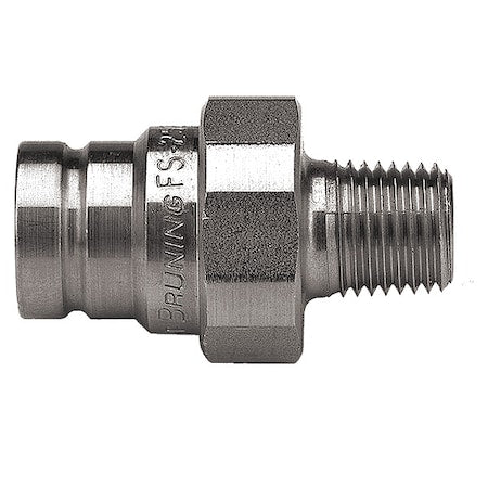 Hydraulic Quick Connect Hose Coupling, 316 Stainless Steel Body, Push-to-Connect Lock, FS Series
