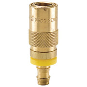 Hydraulic Quick Connect Hose Coupling, Brass Body, Sleeve Lock, 9/16"-18 Thread Size