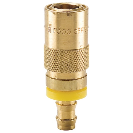 Hydraulic Quick Connect Hose Coupling, Brass Body, Sleeve Lock, 9/16"-18 Thread Size