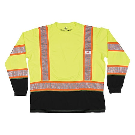 Long Sleeve T-Shirt, 3, R, Polyester, Green, 5XL