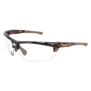 DM3 Reader Safety Glasses, Brown Traditional Frame, 3.0 Diopter, Clear Lens, Anti-Fog Coating