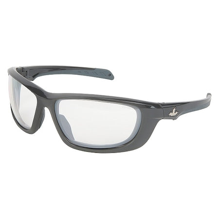 Swagger (UD1), Safety Glasses, Anti-Scratch, I/O Clear Mirror Lens, Gray Frame, Full-Frame