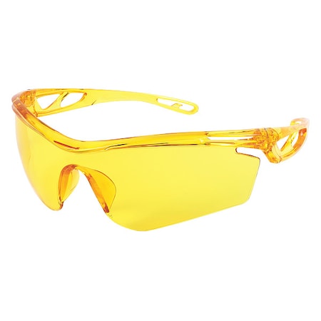 Checklite (CL4), Safety Glasses, Duramass Hard Coat, Polycarbonate Lens, Amber Frame, Frameless