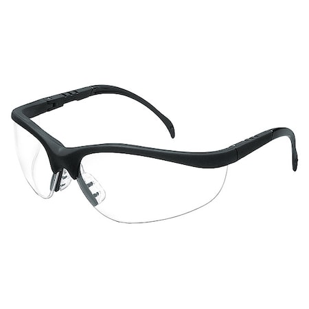 Klondike, Safety Glasses, Anti-Scratch, Clear Lens, Black Frame, Half-Frame