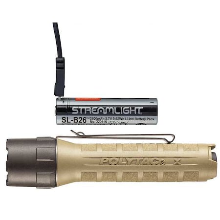 Tactical Flashlight, Nylon, Coyote, 600lm