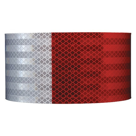 Reflective Gate Arm Tape, Red/White, Width: 4 in