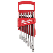 Ratcheting Combination Wrench Set, SAE, 3/8 in to 3/4 in Head Sizes, 12 Points, 7-Piece