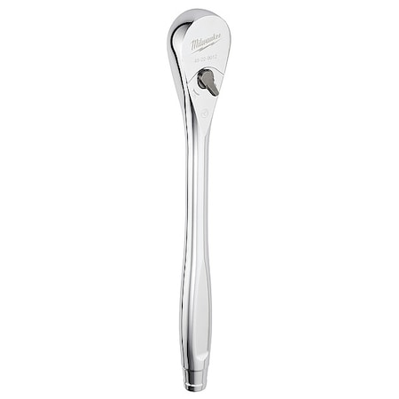 1/2" Drive 90 Geared Teeth Pear Head Style Hand Ratchet, 11-1/4" L, Chrome Finish