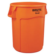 BRUTE 44 gal Round Heavy Duty Plastic Can, Orange, None, Plastic