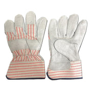 Leather Gloves, Cowhide, Safety Cuff, Wing Thumb, Gray, XL, 1 PR