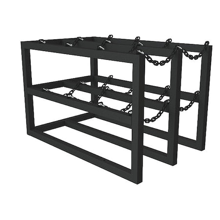 Gas Cylinder Rack,Steel Tubing,48" D