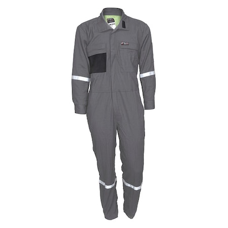 Coverall, 8.9 cal/sq cm ATPV, M, 30 in Inseam, FR Inherent Blend, Zipper