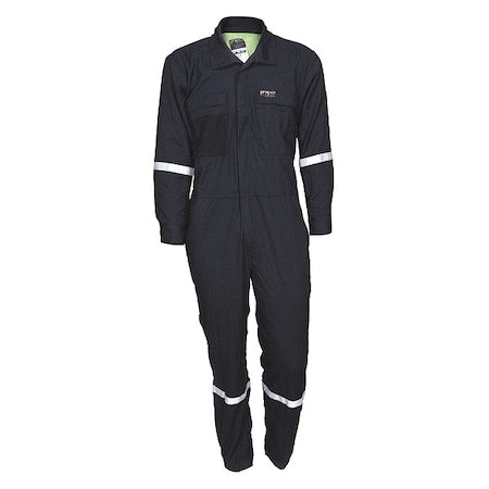 Coverall, 8.9 cal/sq cm ATPV, 3XL, 32 in Inseam, FR Inherent Blend, Zipper