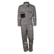 Coverall, 8.7 cal/sq cm ATPV, M, 32 in Inseam, Flame-Retardant 100% Treated Cotton, Zipper