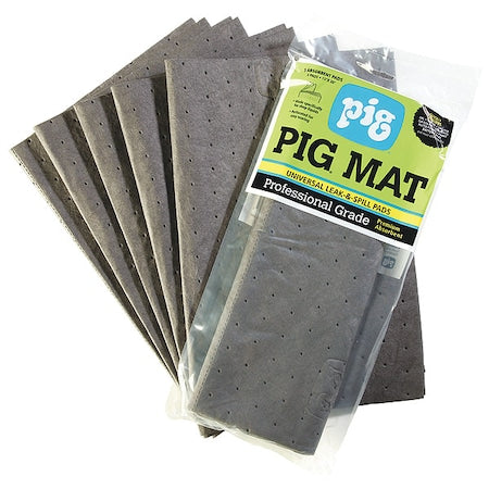 Sorbent Pad, 0 gal, 15 in x 20 in, Universal, Gray, 5 PK