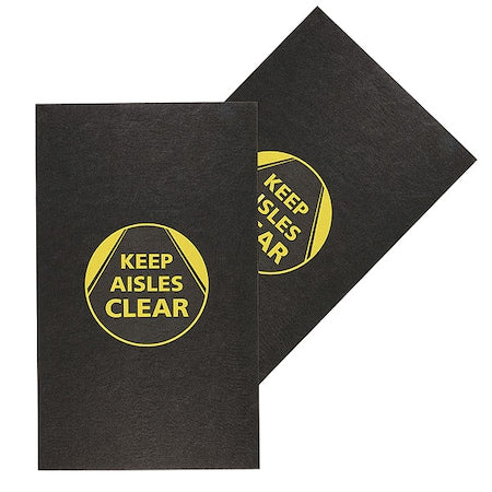 Entrance Mat, Polypropylene, 1/8 in Thick, Black, 3 ft W x 5 ft L
