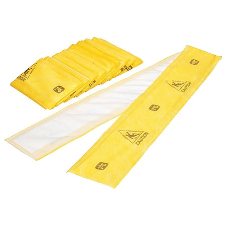 Sorbent Strip, 13 gal, 5 in x 60 in, Universal, Yellow, 10 PK