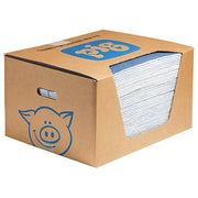 Sorbent Pad, 11 gal, 15 in x 19 in, Universal, Blue, White, Fibers, Polypropylene