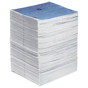 Sorbent Pad, 22 gal, 15 in x 19 in, Universal, Blue, White, 100 PK