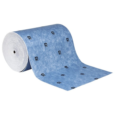 Sorbent Roll, 42 gal, 30 in x 150 ft, Universal, Blue, White, Fibers, Polypropylene