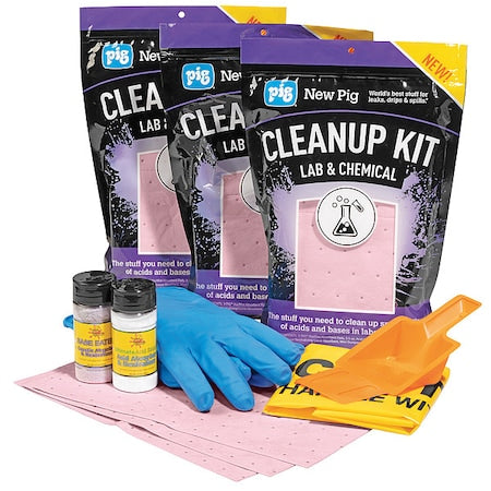 Spill Kit/Station, 76 oz Volume Absorbed per Kit, 0.05 cu ft Capacity, Bag, Purple, 1