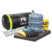 Spill Kit/Station, 5 gal Volume Absorbed per Kit, 0.05 cu ft Capacity, Bag, Black, 1