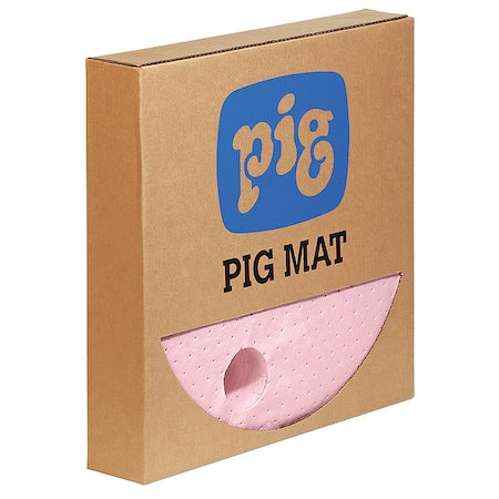 Sorbent Pad, 5 gal, 22 in Dia., Universal, Pink, 25 PK