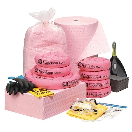 Spill Kit Refill, 48 gal Volume Absorbed per Kit, Not Applicable Capacity, Box, Pink/Gray, 1
