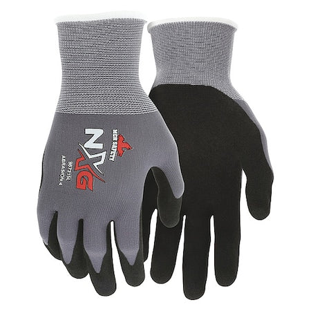 Knit Gloves, Nylon, Sandy Palm, Knit, Black/Gray, XL, 12 PK