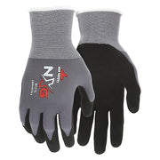 Knit Gloves, Nylon, Sandy Palm, Knit, Black/Gray, L, 12 PK