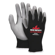 Knit Gloves, Nylon, Smooth Palm, Knit, Black/Gray, 2XL, 12 PK