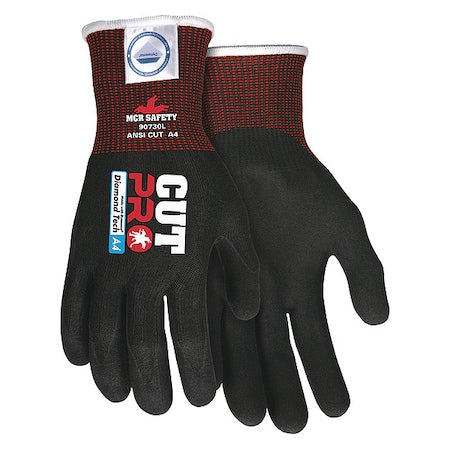 Cut-Resistant Gloves, Cut Level A4 ,Dipped ,Foam Nitrile ,Sandy ,S 12 PK