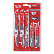 SAWZALL Carbide Demolition Wood and Metal Cutting Reciprocating Saw Blade Set (5-Piece)