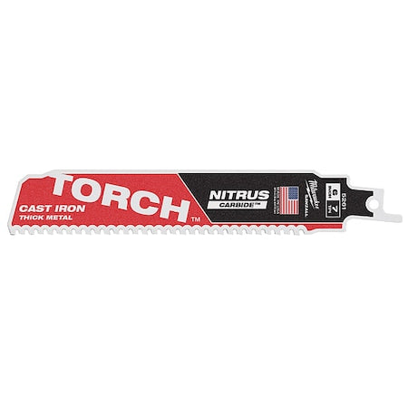 6 in. 8 TPI SAWZALL THE TORCH w/ NITRUS CARBIDE Reciprocating Saw Blade for Cast Iron & Metal (1 pk)