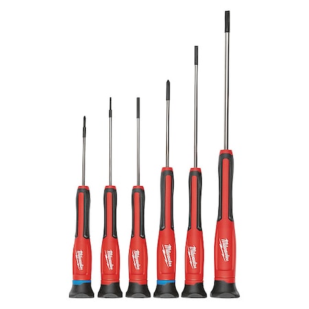 General Purpose Screwdriver Set, Phillips/Slotted Tip, Ergonomic with Tip ID on End, 6-Piece
